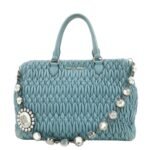 MIU MIU Matelasse Nappa Crystal Leather 2WAY Bag RN0958 Used