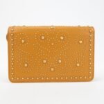 MIU MIU Leather Studs Chain Wallet Shoulder Bag Brown 5BP006 Used - 图片 2