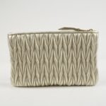 MIU MIU Matelasse Leather Pouch Silk Eye Mask Gold Used - 图片 3