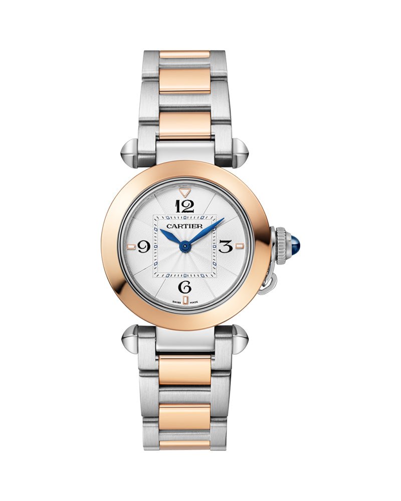 PASHA DE CARTIER, 30MM, QUARTZ, ROSE GOLD, STEEL, INTERCHANGEABLE METAL AND LEATHER STRAP