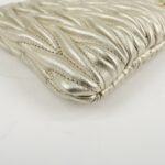 MIU MIU Matelasse Leather Pouch Silk Eye Mask Gold Used - 图片 5
