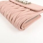 MIU MIU Matelasse Leather Tri-fold Wallet Pink Used - 图片 7