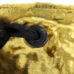 MIU MIU Satin Velour Suede Shoulder Bag Drawstring Bag Gold Black Used - 图片 8