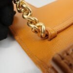 MIU MIU Leather Studs Chain Wallet Shoulder Bag Brown 5BP006 Used - 图片 8