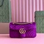 GG Velvet Small Marmont shoulder bag - 图片 2