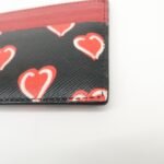PRADA Saffiano Leather Heart Card Case Black Red White 1MC025 - 图片 11