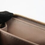 PRADA Logo Saffiano Leather Zippy Coin Case Pink Beige 1ML025 Used - 图片 19