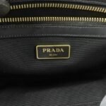 PRADA Leather 2Way Bag Hand Bag Black Gold Hardware Used - 图片 24