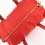PRADA Triangle Logo Nylon Leather 2Way Shoulder Bag Hand Bag Red Used - 图片 17