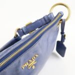 PRADA Leather Shoulder Bag Hand Bag Blue BR4984 Used - 图片 18