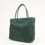 PRADA Triangle Logo Nylon Leather Tote Bag Green - 图片 3