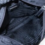 PRADA Triangle Logo Nylon Leather Shoulder Bag Silver HDW Black Used - 图片 17