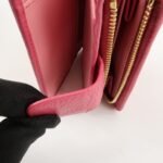 PRADA Logo Leather Bi-Fold Wallet Small Wallet Pink 1ML018 Used - 图片 20