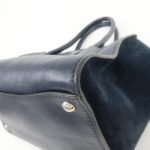 PRADA Triangle Logo Leather 2Way Bag Tote Bag Hand Bag Navy B2625M - 图片 11