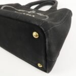 PRADA Canapa Mini Canvas 2Way Hand Bag Tote Bag Black 1BG439 Used - 图片 13