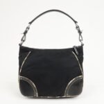 PRADA Triangle Logo Nylon Leather Shoulder Bag Black BR2840 - 图片 2