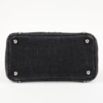 PRADA Canapa Mini Canvas Studs 2Way Shoulder Bag Hand Bag Black B2439G Used - 图片 5