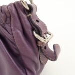 PRADA Ribbon Leather Shoulder Bag Hand Bag Purple Used - 图片 18