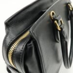 PRADA Leather 2Way Bag Hand Bag Black Gold Hardware Used - 图片 15