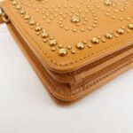 MIU MIU Leather Studs Chain Wallet Shoulder Bag Brown 5BP006 Used - 图片 11