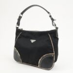 PRADA Triangle Logo Nylon Leather Shoulder Bag Black BR2840 - 图片 3