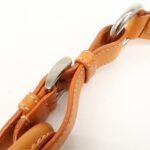 PRADA Triangle Logo Raffia Leather Shoulder Bag Beige Orange - 图片 8