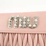MIU MIU Matelasse Leather Tri-fold Wallet Pink Used - 图片 12