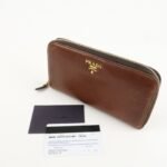PRADA Saffiano Leather Round Zippy Long Wallet  Brown 1M0506 Used - 图片 22