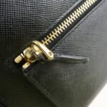 PRADA Saffiano Leather Envelope Flap Long Wallet Black 1M1175 Used - 图片 14