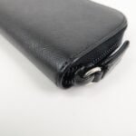 PRADA Triangle Logo Saffiano Leather Round Zippy Coin Case Black - 图片 9