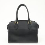 PRADA Leather 2Way Bag Hand Bag Black Gold Hardware Used - 图片 2