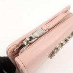 MIU MIU Matelasse Leather Tri-fold Wallet Pink Used - 图片 13