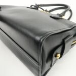 PRADA Leather 2Way Bag Hand Bag Black Gold Hardware Used - 图片 12