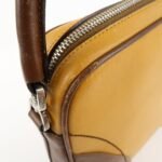 PRADA Leather Shoulder Bag Hand Bag Bi-color Mustard Brown Used - 图片 17