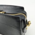 PRADA Logo Saffiano Leather Shoulder Bag Gold HDW Black - 图片 17