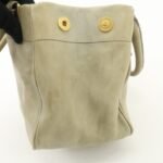 PRADA Logo Ribon Leather 2WAY Tote Bag Hand Bag Beige Gold HDW BN2245 Used - 图片 20