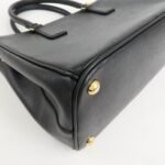 PRADA Triangle Logo Saffiano Leather 2WAY Hand Bag Black BN1801 Used - 图片 10