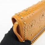 MIU MIU Leather Studs Chain Wallet Shoulder Bag Brown 5BP006 Used - 图片 14