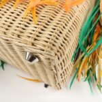 PRADA Wicker Canvas Basket Bag Beige Multicolor Silver HDW 1BG835 Used - 图片 11
