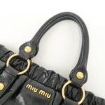 MIU MIU Patent Leather 2Way Tote Bag Shoulder Bag Black RT0383 - 图片 6