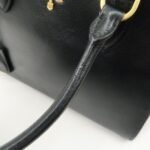 PRADA Leather 2Way Bag Hand Bag Black Gold Hardware Used - 图片 9