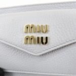 MIU MIU leather Card Case Coin Case Light Gray 5MC081 Used - 图片 15