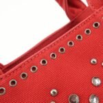 PRADA Canapa Mini Canvas Hand Bag Castilian Red BN2439 - 图片 17