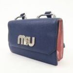 MIU MIU Madras Leather Shoulder Bag Crossbody Bag 5BH087 Used - 图片 3