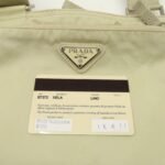 PRADA Triangle Logo Nylon Shoulder Bag Crossbody Bag Beige B7372 Used - 图片 24