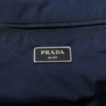 PRADA Triangle Logo Nylon Tote Bag w/Pouch Flower Print Navy B4626B Used - 图片 23