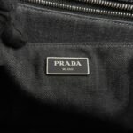 PRADA Canapa Mini Canvas Studs 2Way Shoulder Bag Hand Bag Black B2439G Used - 图片 21