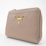 PRADA Logo Saffiano Leather Zippy Coin Case Pink Beige 1ML025 Used - 图片 3