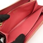 PRADA Logo Saffiano Leather Round Zippy Long Wallet Pink 1M0506 - 图片 17