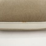 PRADA Logo Canvas Leather Shoulder Bag Hand Bag Beige White BR3429 - 图片 6